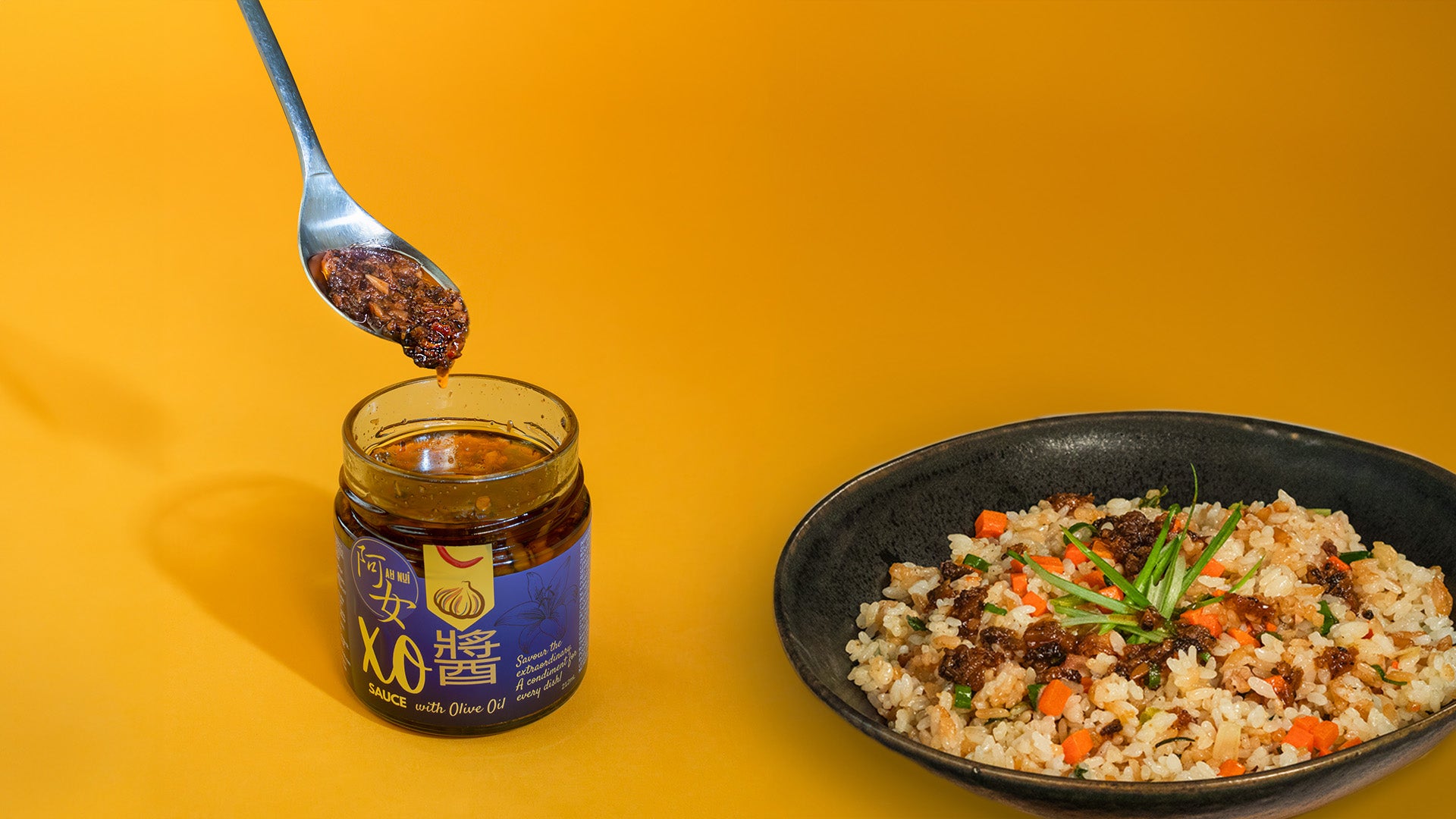 Ah Nui Asian Foods - XO Sauce on Mixed Rice